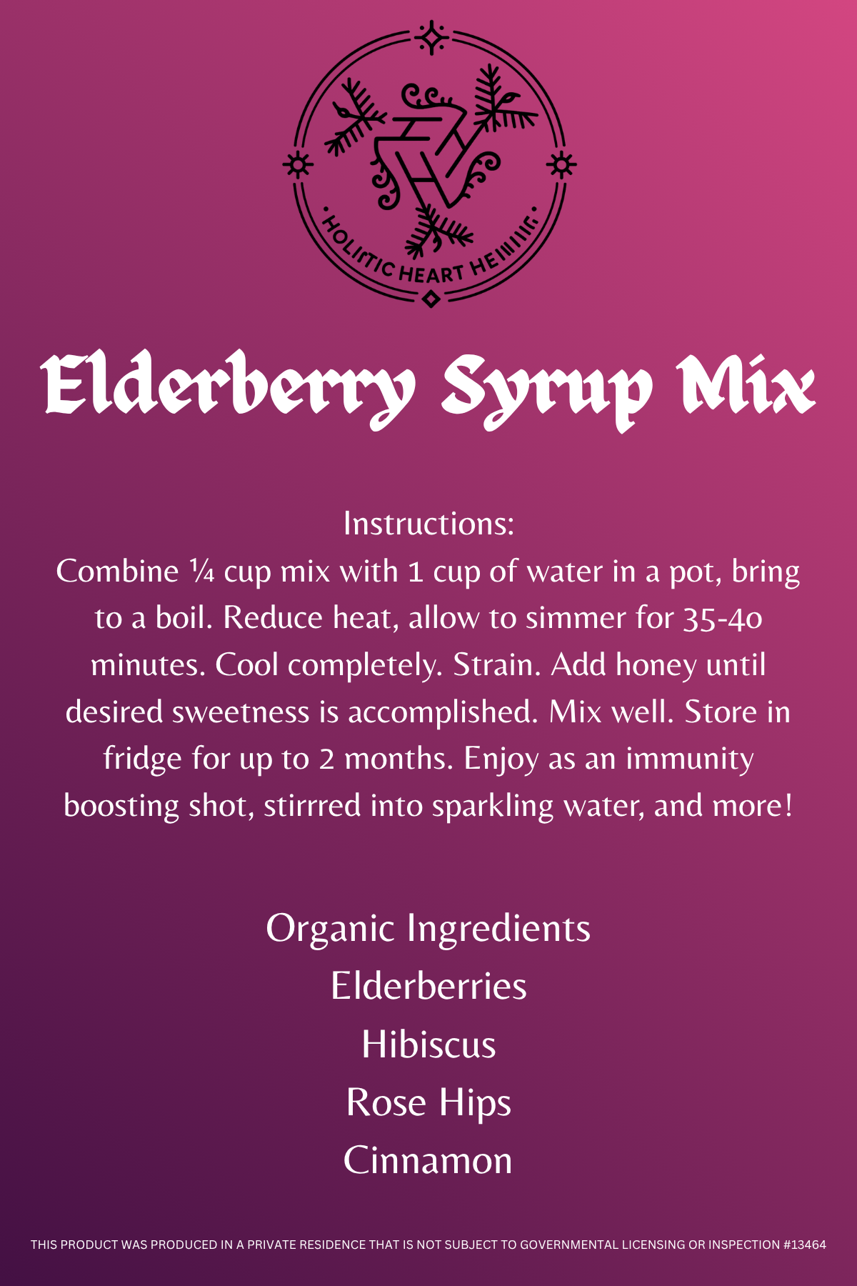 Elderberry Syrup Mix
